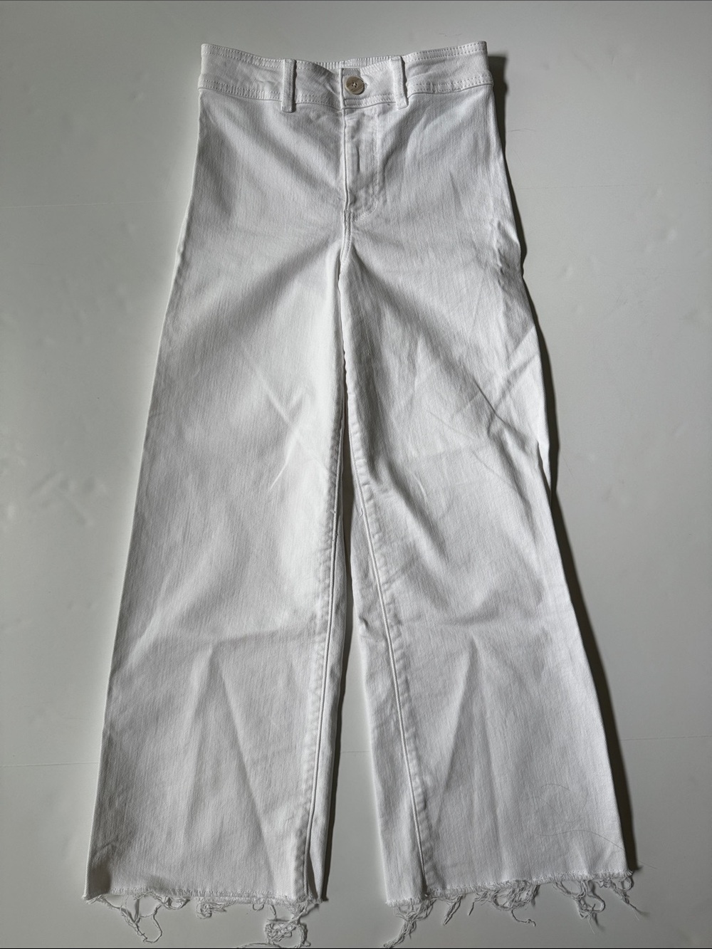 Zara White High-Waisted Wide-Leg Kids Jeans Girls Size 11-12